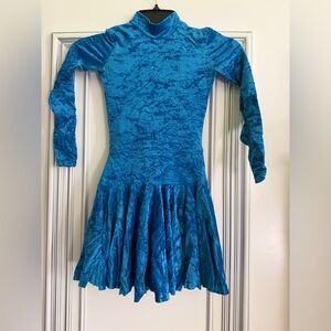Vibrant Blue Velvet Dance Dress